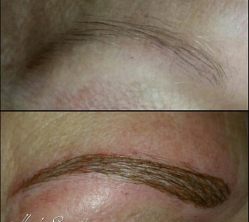 Microblading, vorher/nachher