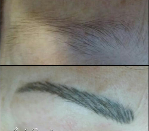 Microblading, vorher/nachher